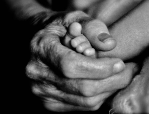 LIFE ENDING * LIFE BEGINNING   b&w