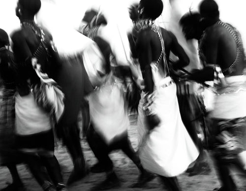 SAMBURU WARRIOR DANCE   Kenya b&w